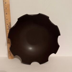 Cost Plus World Market Dark Brown Scalloped Rim Serving Bowl